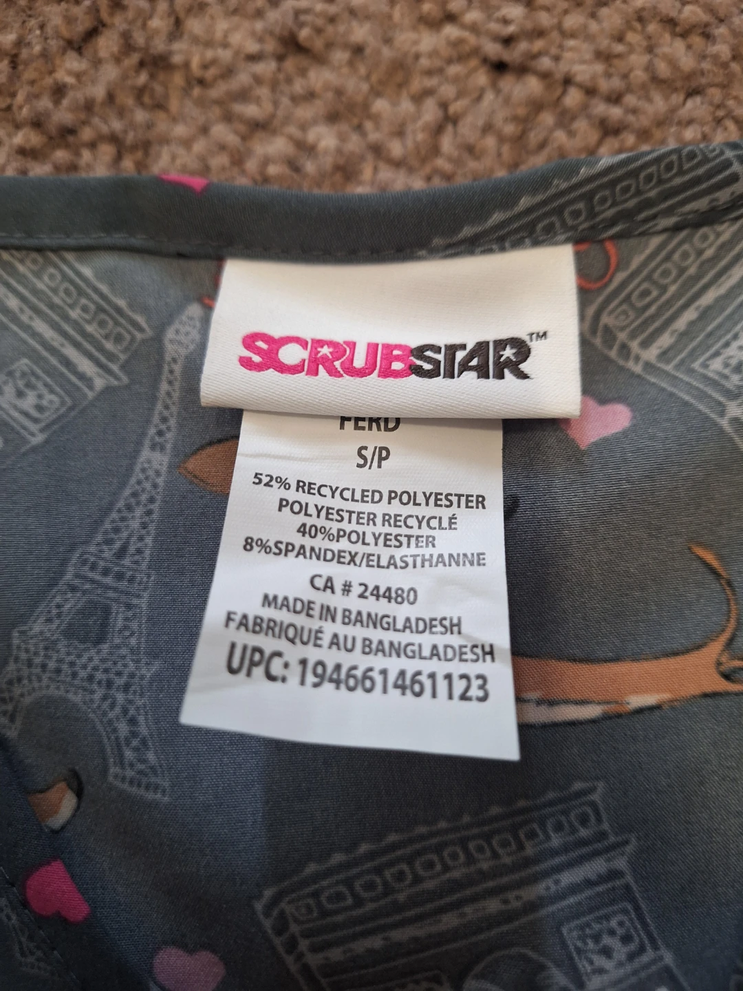 New Scrubstar S/P Scrub Top - Paris Print - photo 2