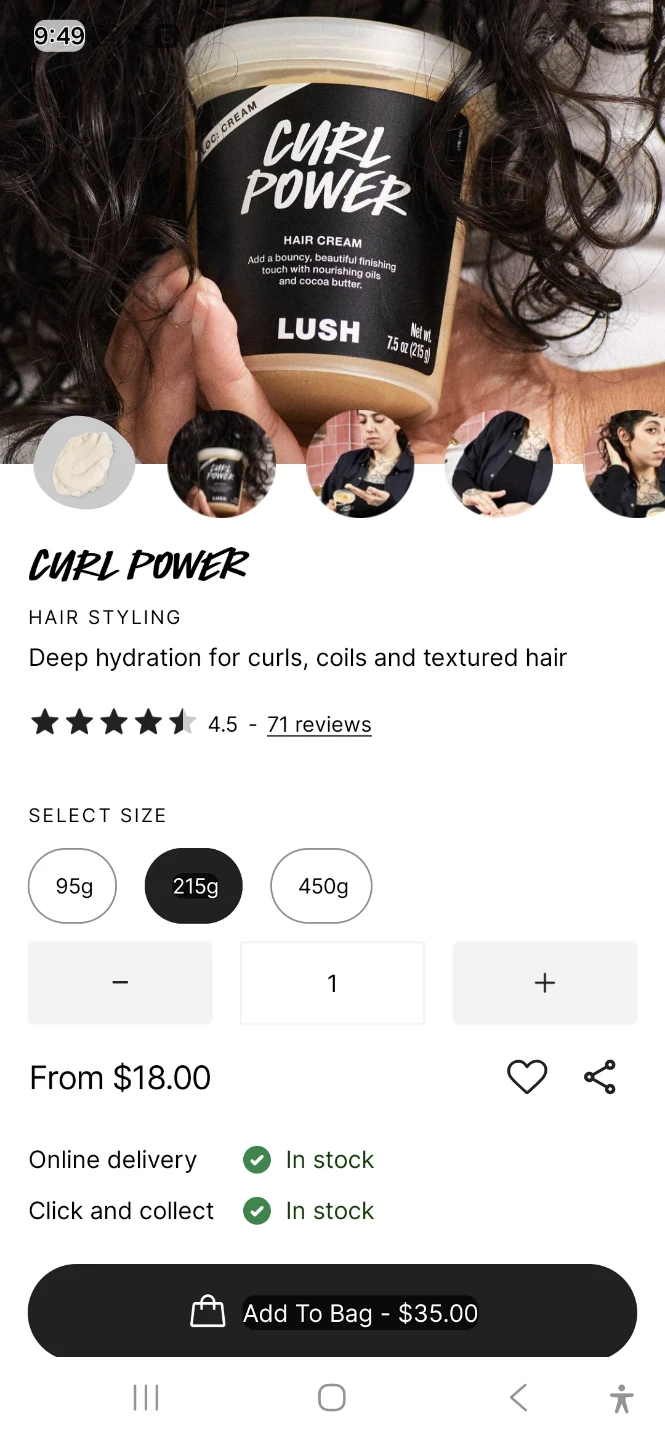 Lush Curl Power Hair Cream 7.5 oz (215g)