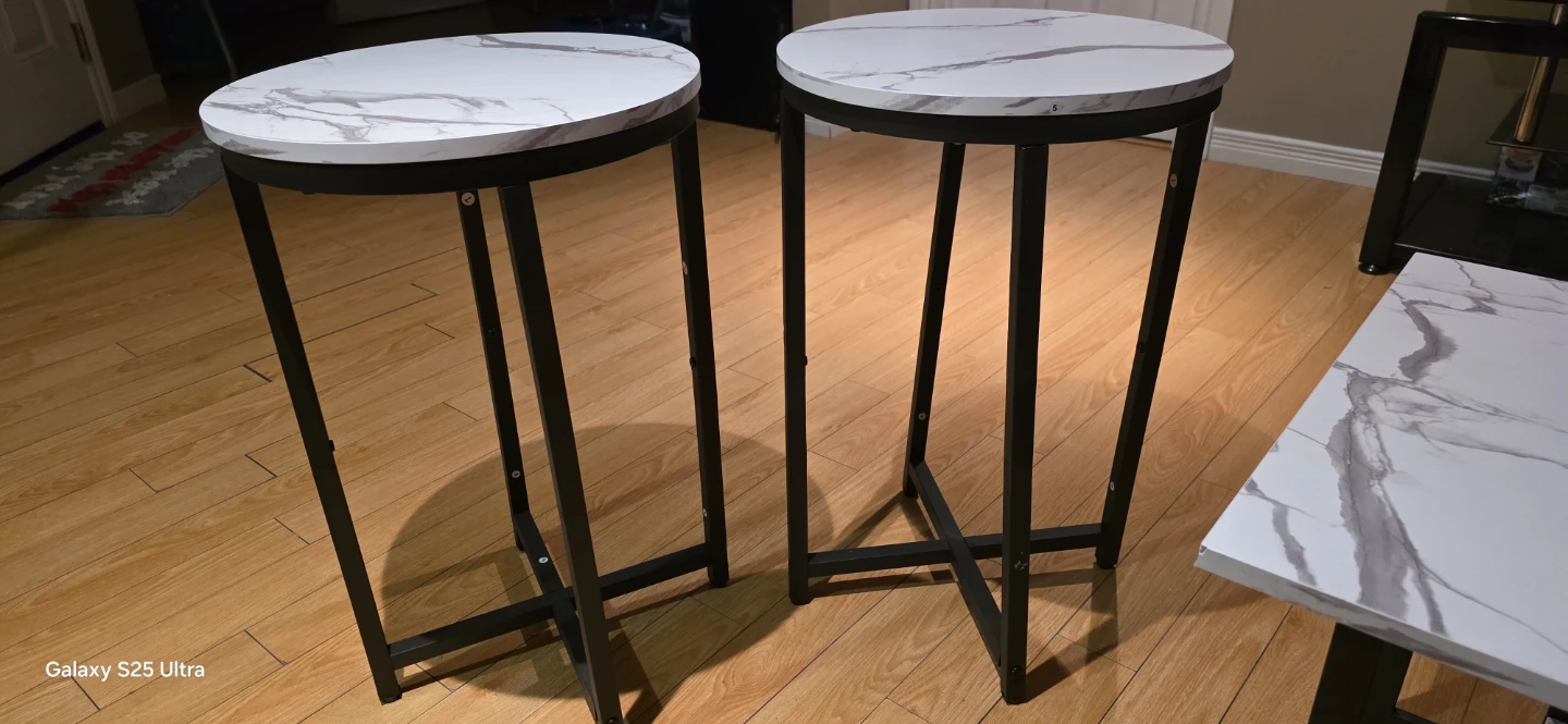 Marble-look Coffee Table with 2 Side Tables - photo 5