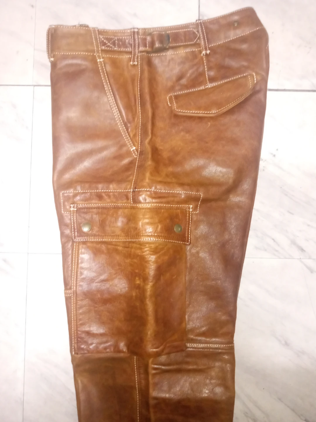 Super Rare Ralph Lauren Polo Brown Leather Cargo Pants - photo 5