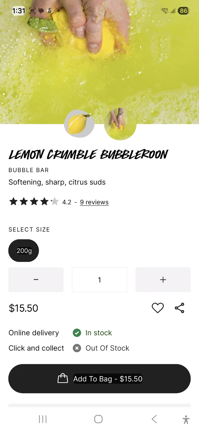 Lush Lemon Crumble Bubbleroon - 200g