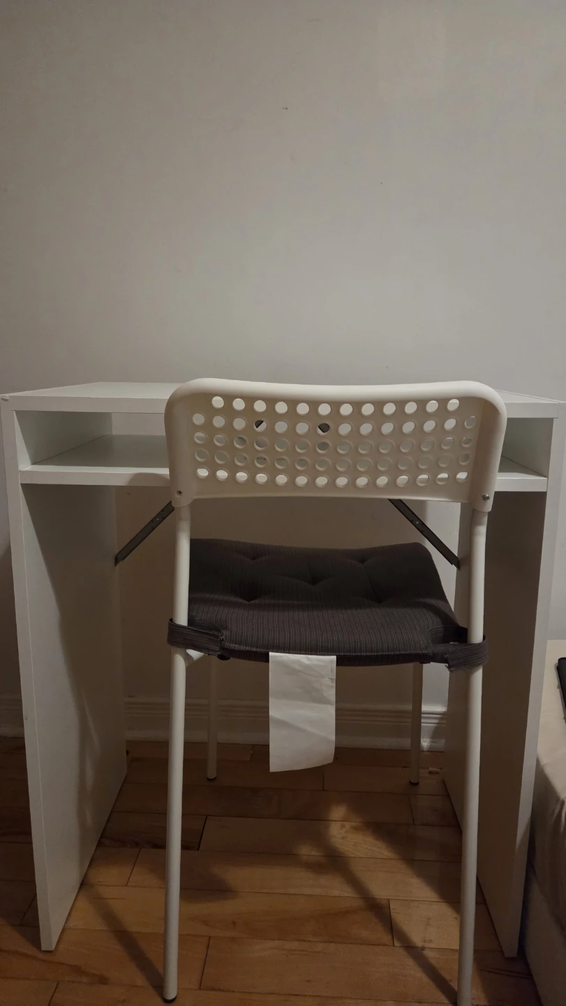 IKEA desk+chair (TORALD, SANDSBERG)