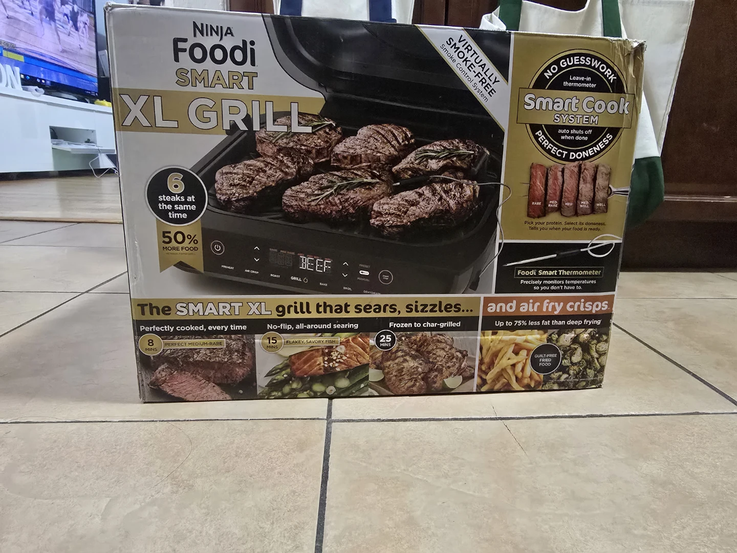 6 in 1 Ninja Foodi Smart XL Grill- Brand new, never used