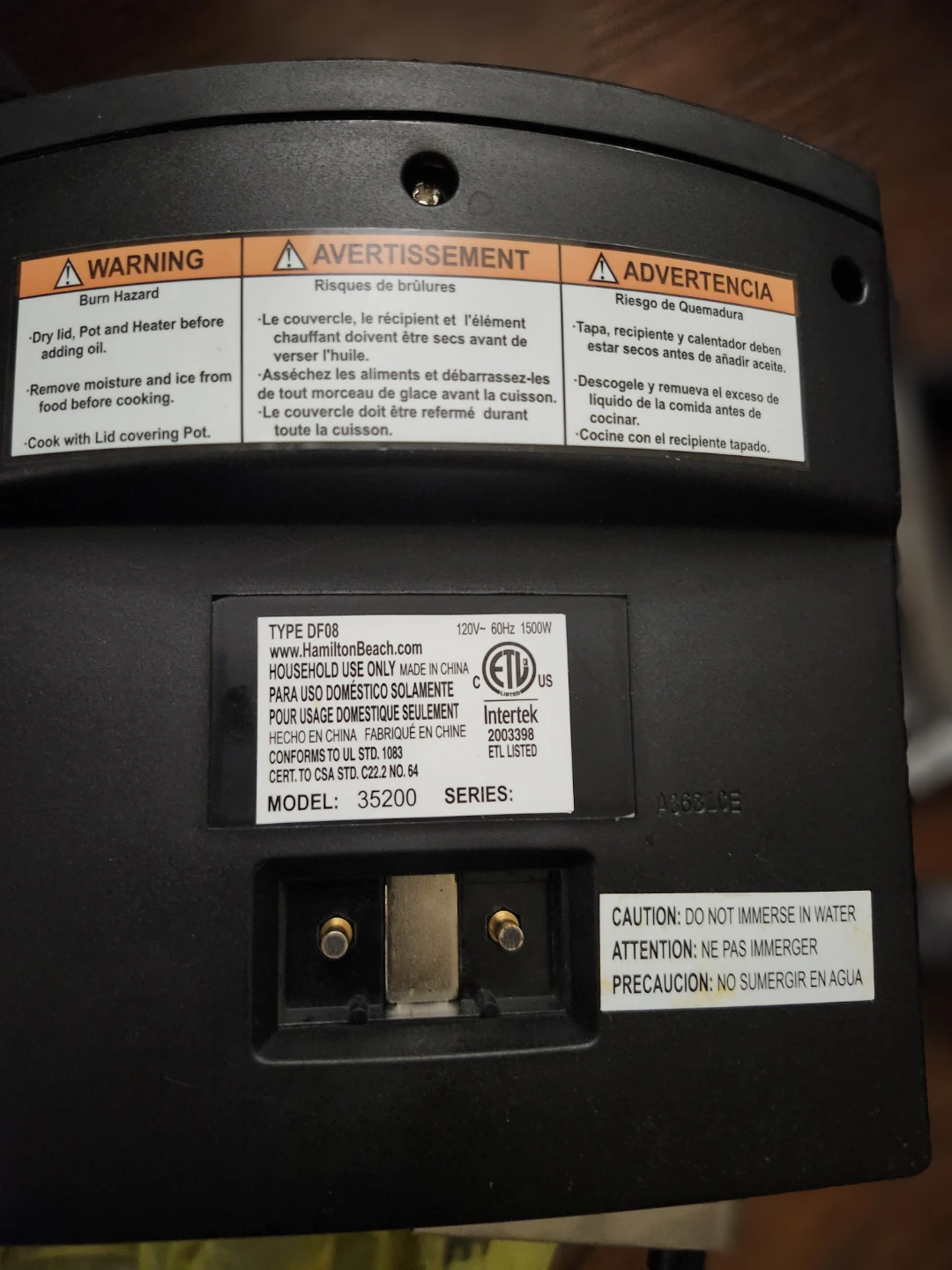 Hamilton Beach Deep Fryer - Model 35200 - photo 3