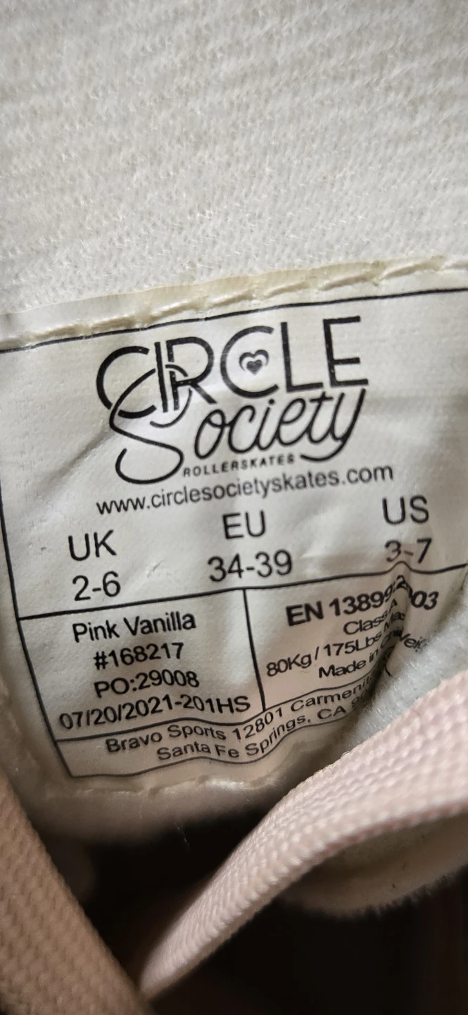 Circle Society Roller Skates - Pink Vanilla - Size US 3-7 - photo 4