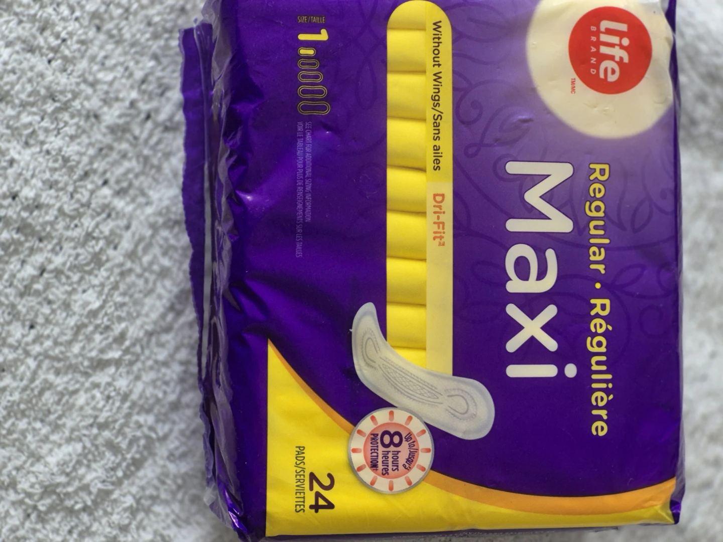 Life Brand Maxi Regular Pads - 24 Count