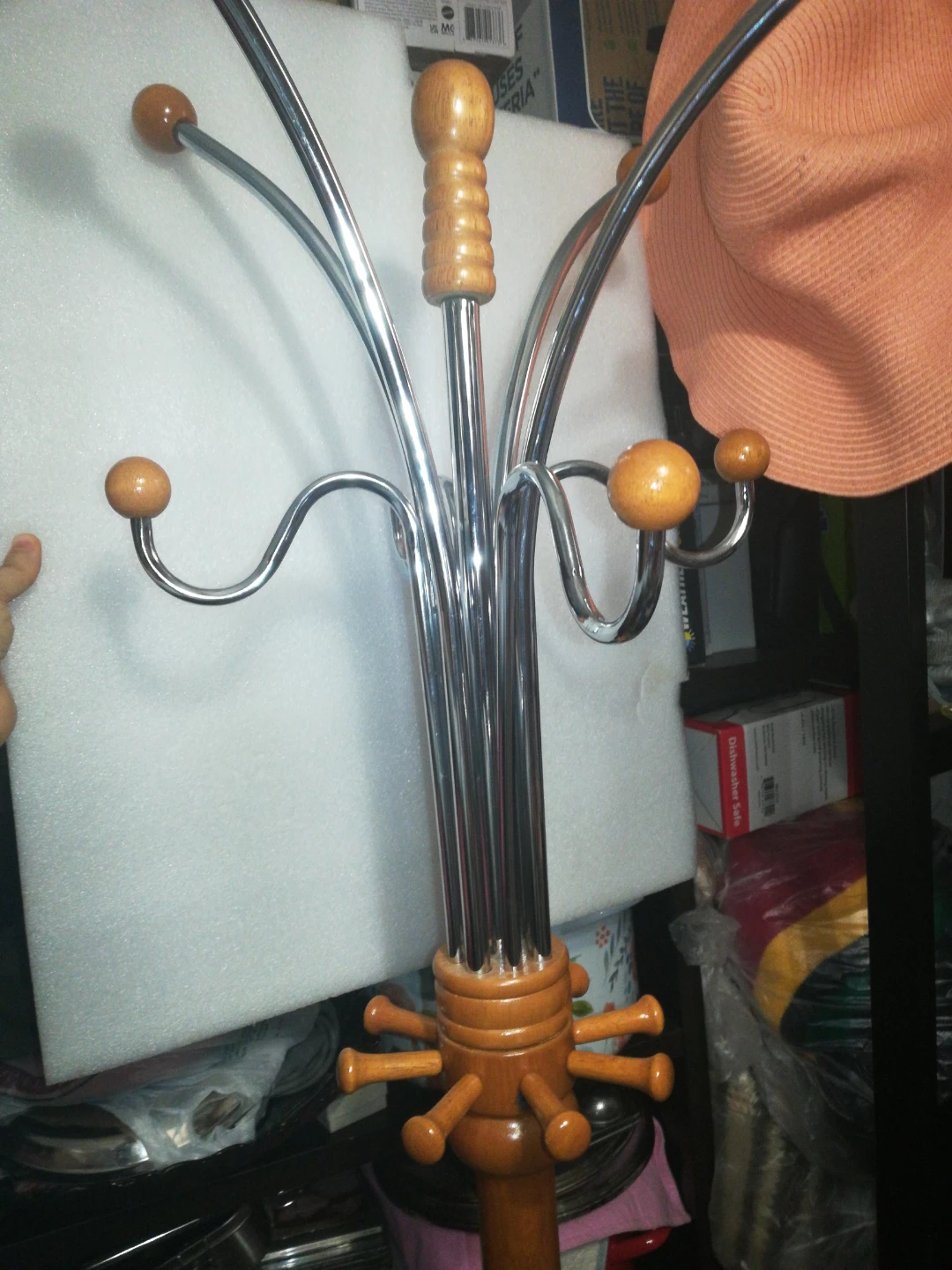 Standing Coat Rack - Wood & Metal