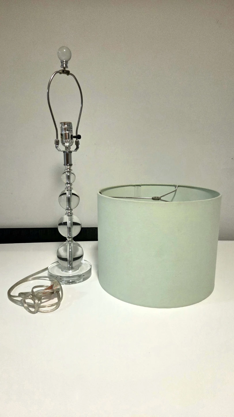 Crystal Ball Table Lamp with Light Green Shade - photo 2