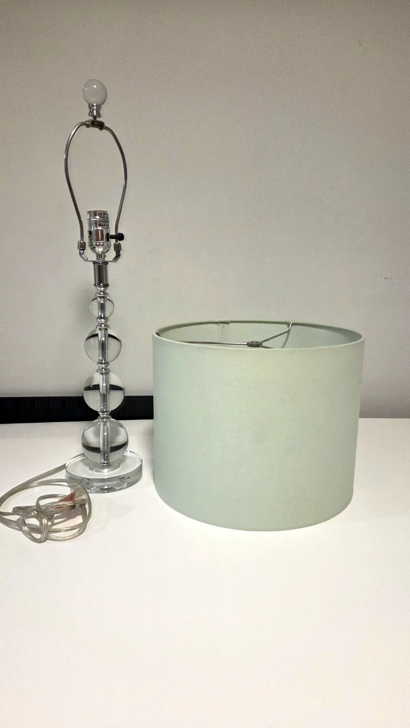 Crystal Ball Table Lamp with Light Green Shade - photo 3