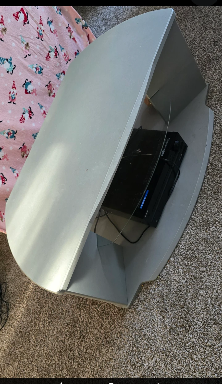 Grey TV Stand with Glass Shelf 120 ×50 cm