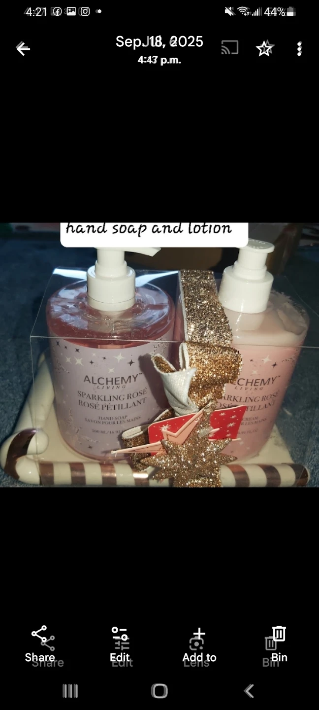 Alchemy Living Sparkling Rose Hand Soap & Lotion Set