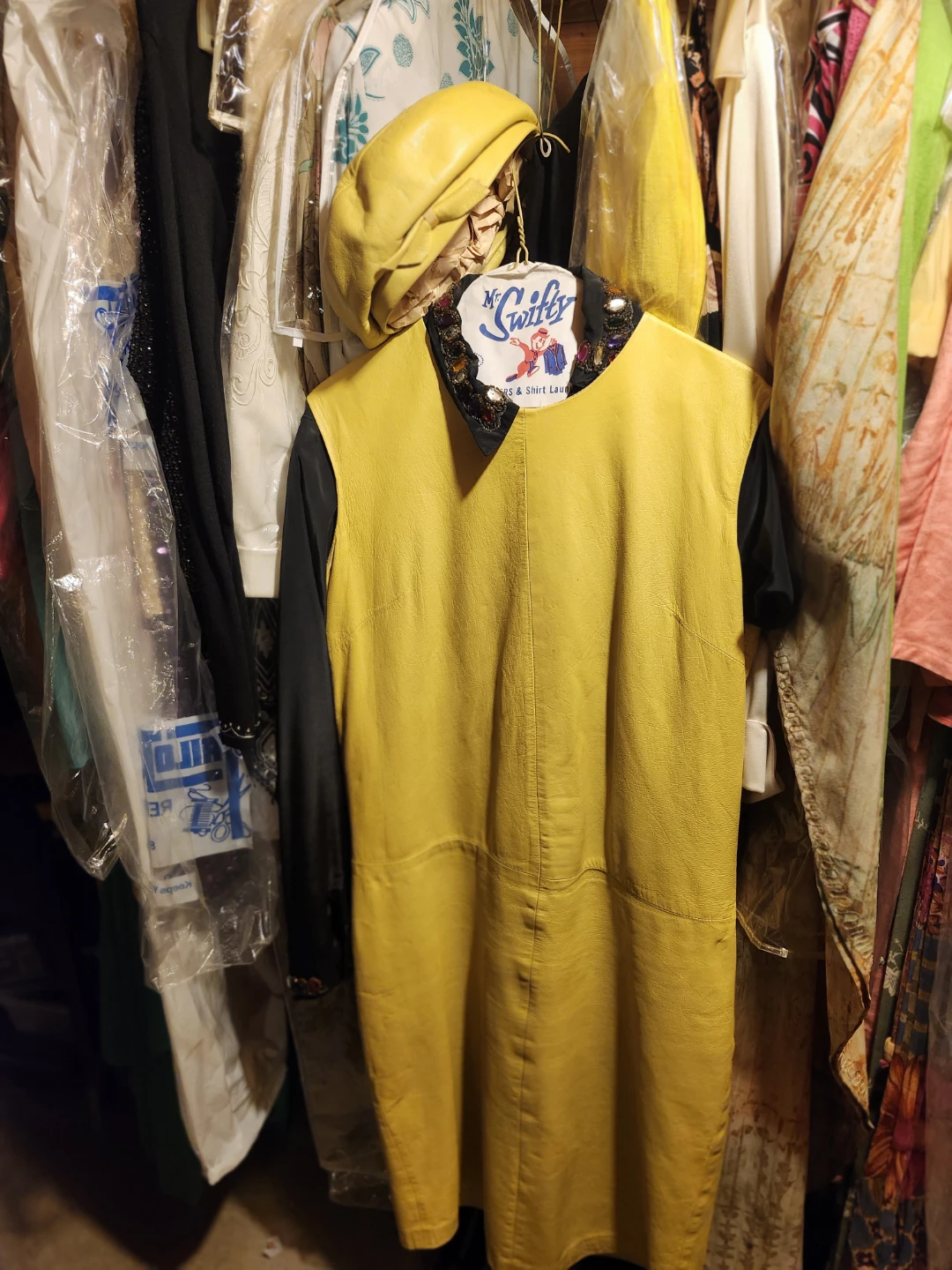 Samuel Robert Yellow Leather Dress