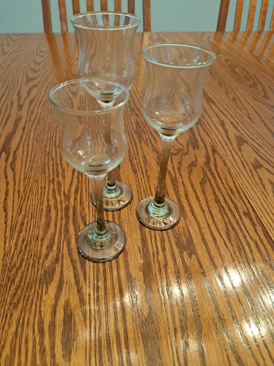 Set of 3 Glass Tulip Candle Holders