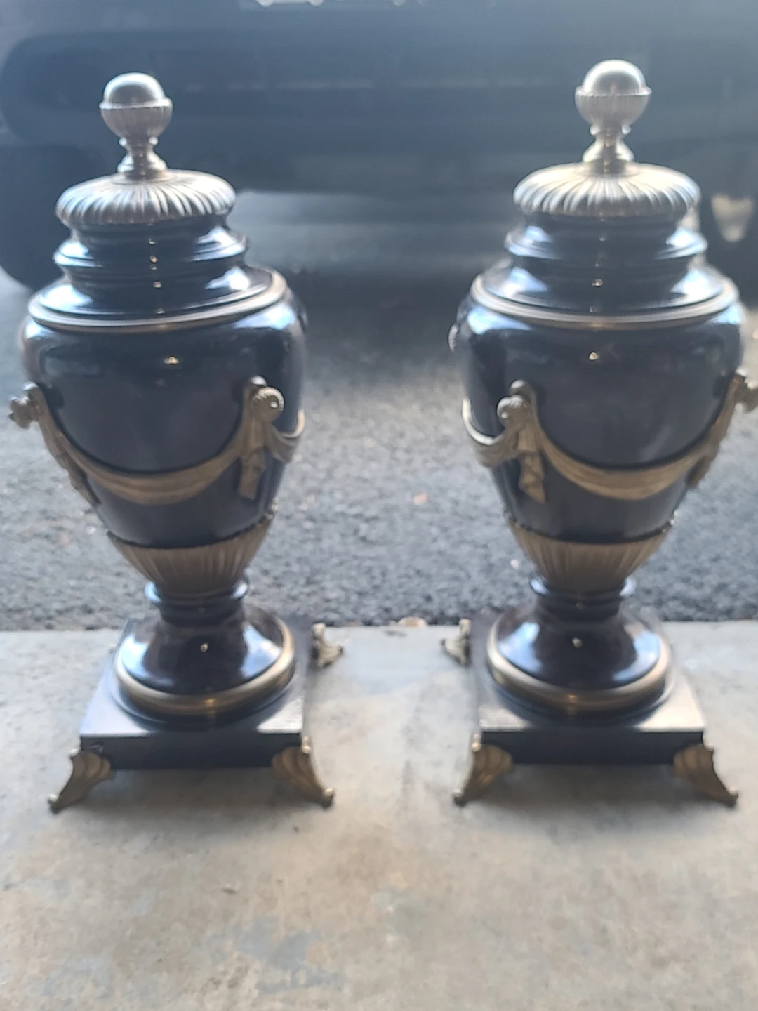 Vintage Decorative Urns - Pair