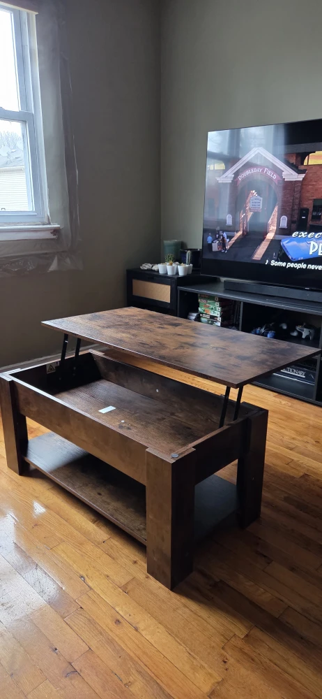 Lift Top Coffee Table - Brown - photo 3