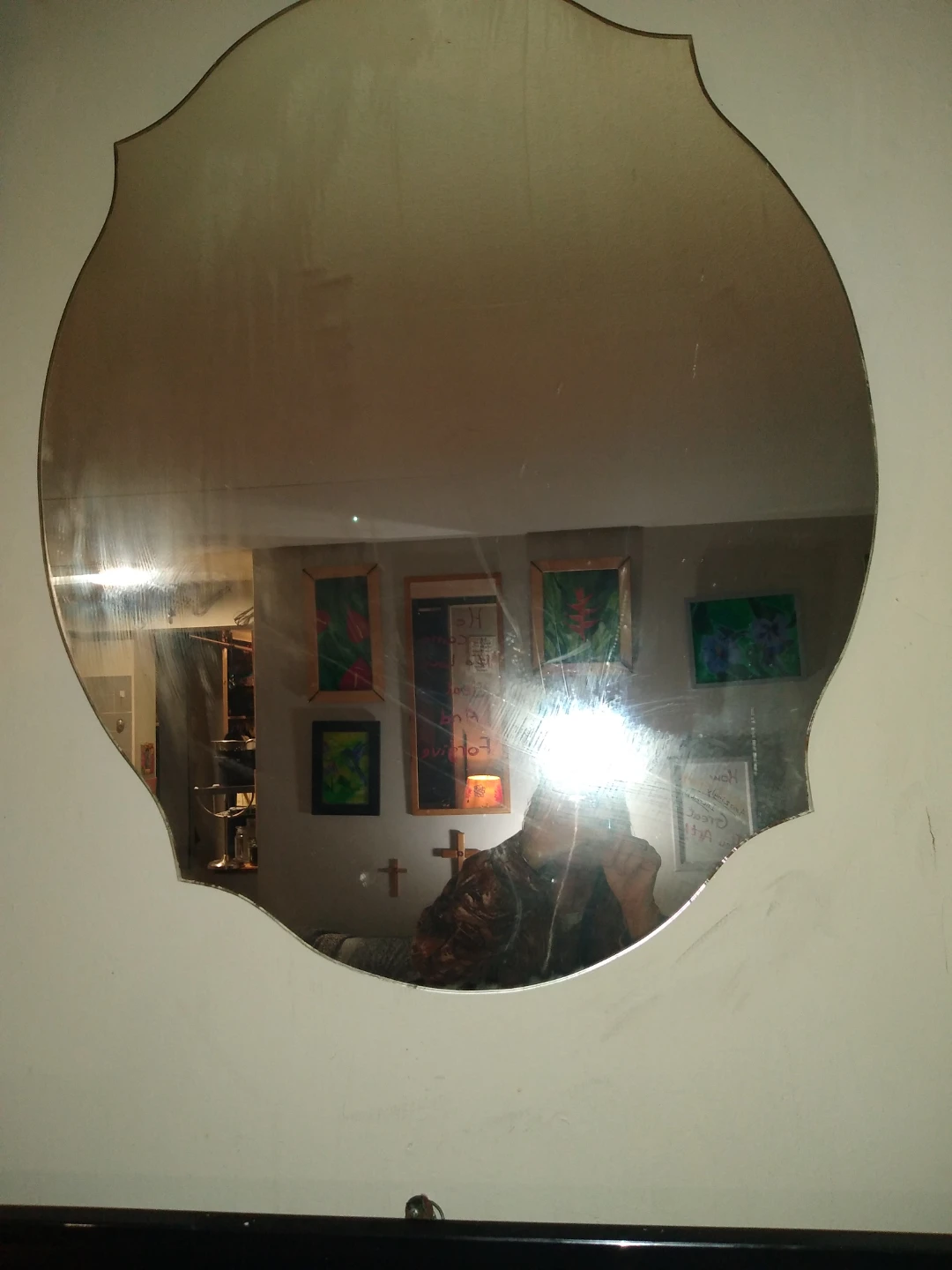 Very heavy Victorian sculpted lead mirror - photo 3
