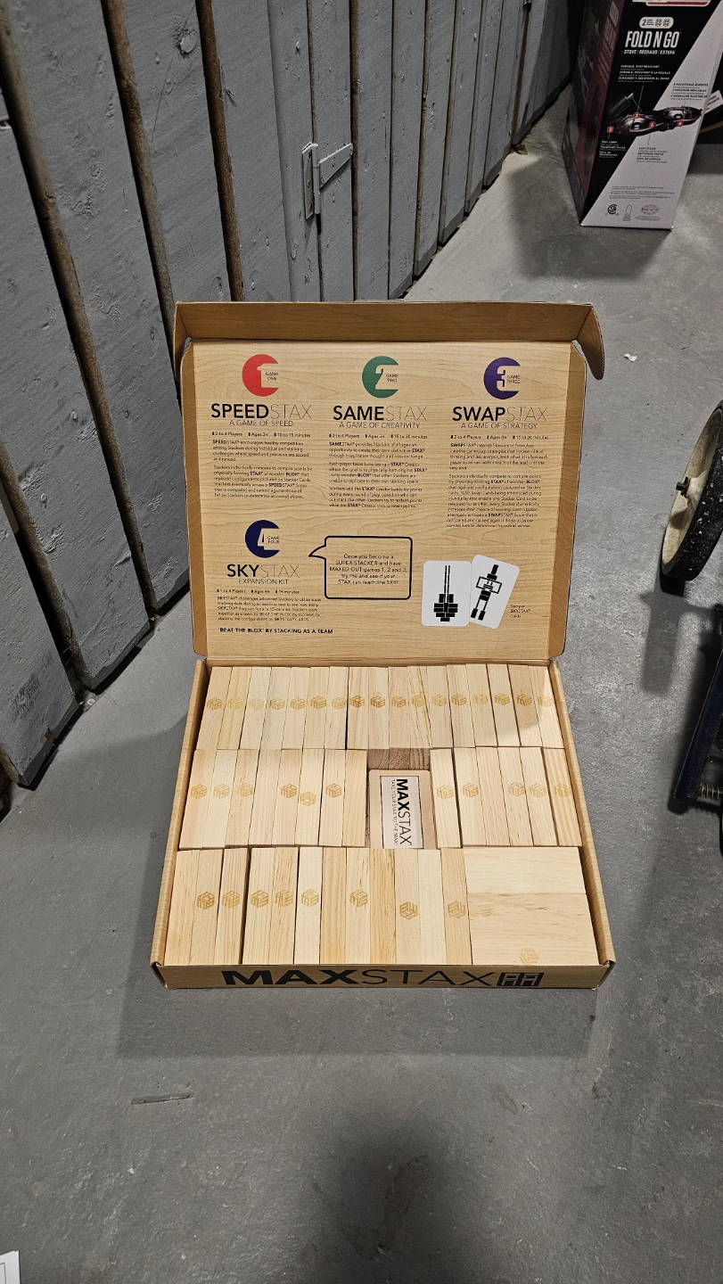 New MAXSTAX 3-in-1 Wooden Block Game Jenga 🏆 - photo 2