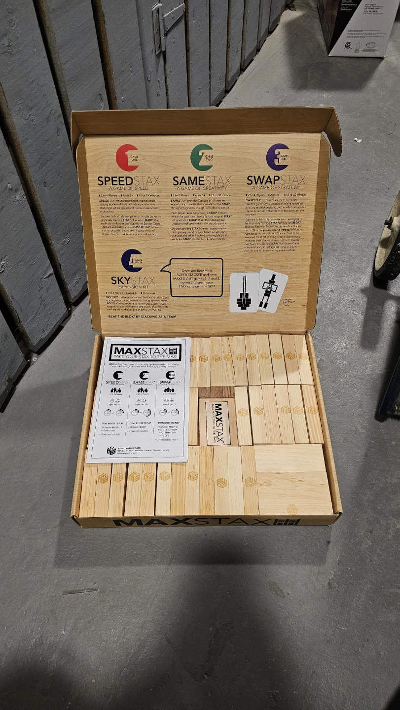 New MAXSTAX 3-in-1 Wooden Block Game Jenga 🏆 - photo 3