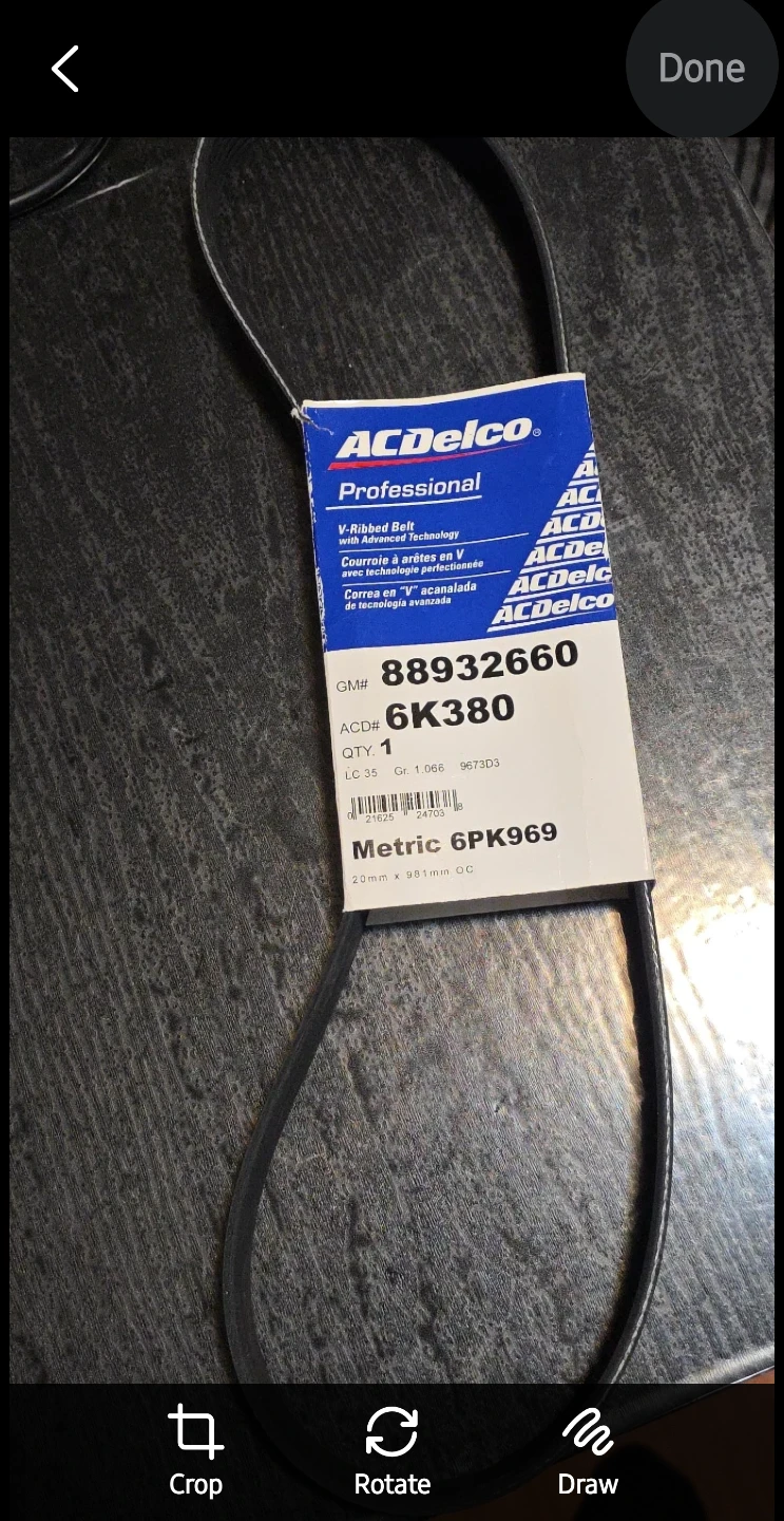 ACDelco 88932660 6K380 V-Ribbed Belt