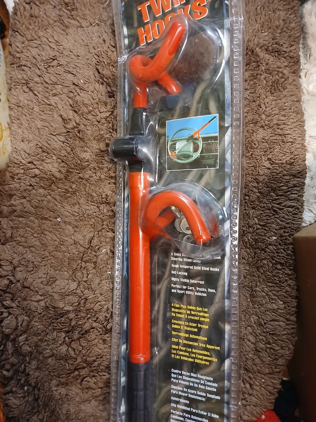 Twin Hooks Steering Wheel Lock