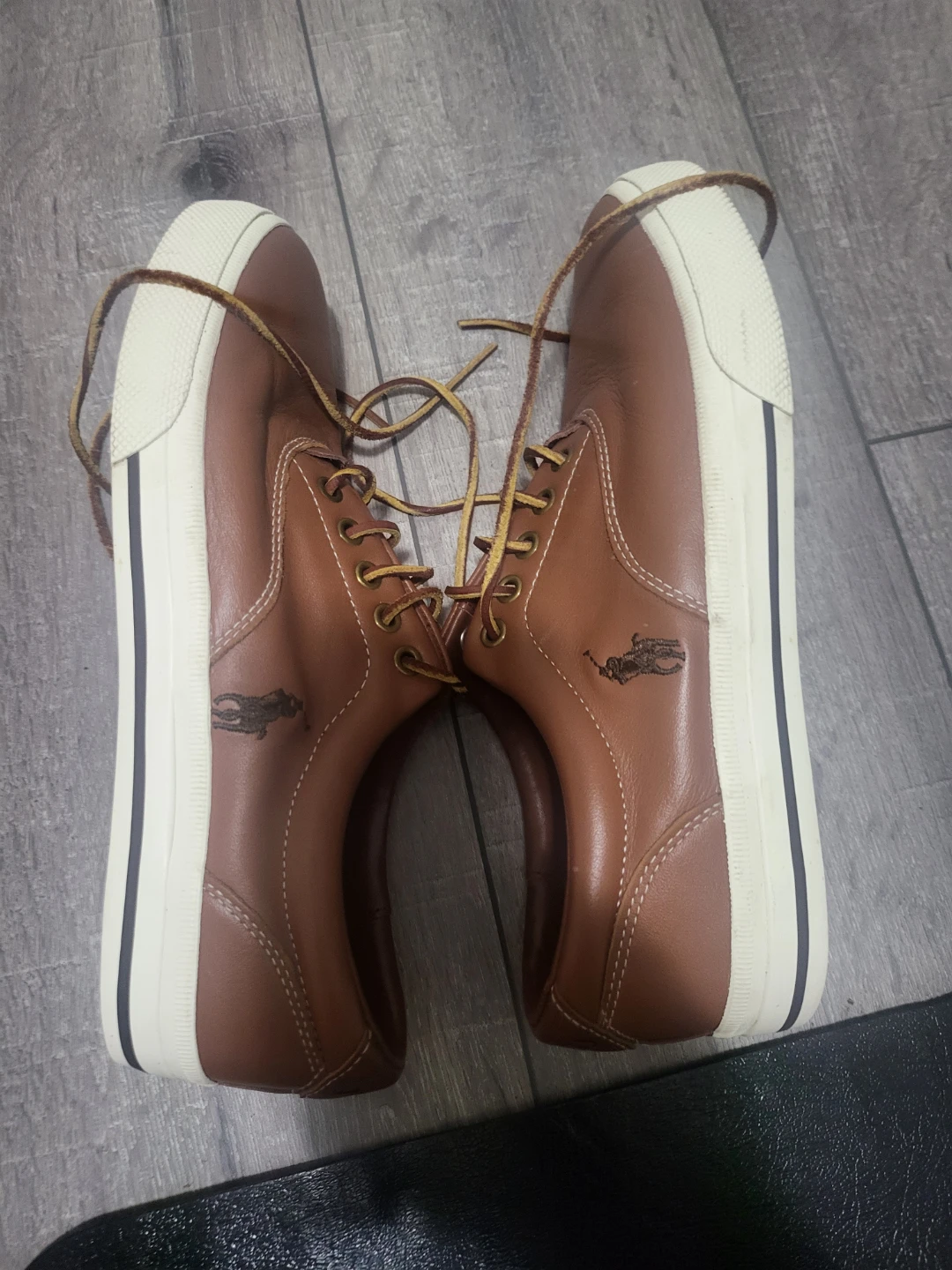 Polo Ralph Lauren Brown Leather Sneakers - Size 9D - photo 2