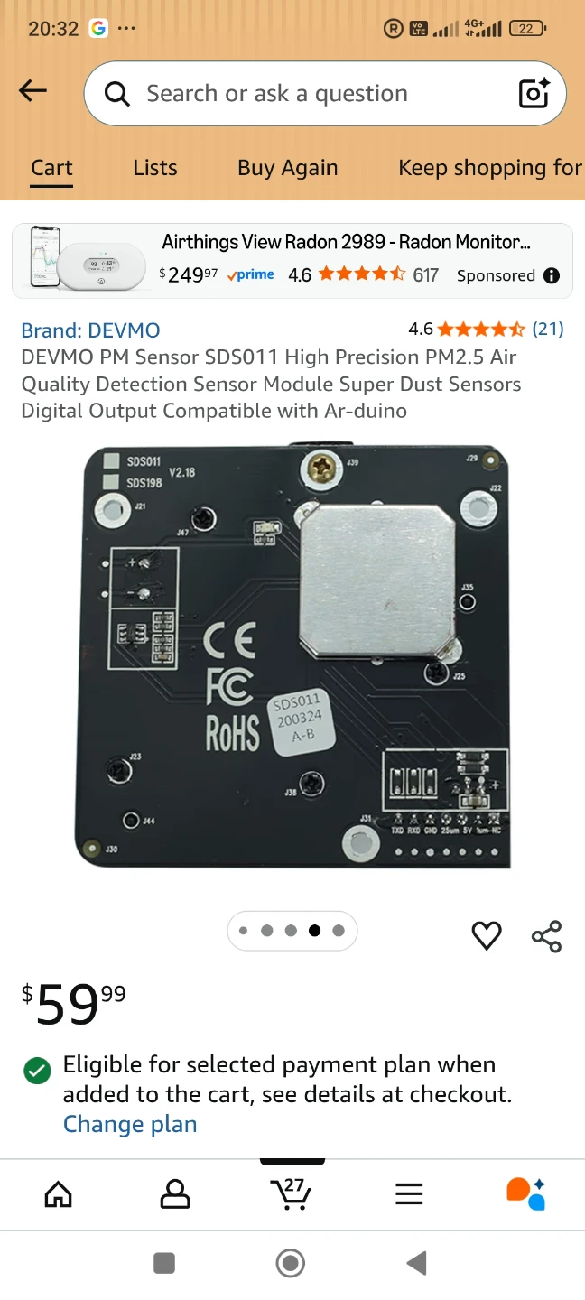DEVMO PM Sensor SDS011 Air Quality Detection Module - photo 4