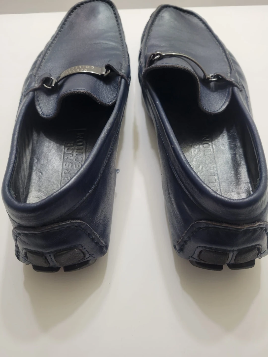 Versace Collection Men's Navy Leather Loafers - photo 5