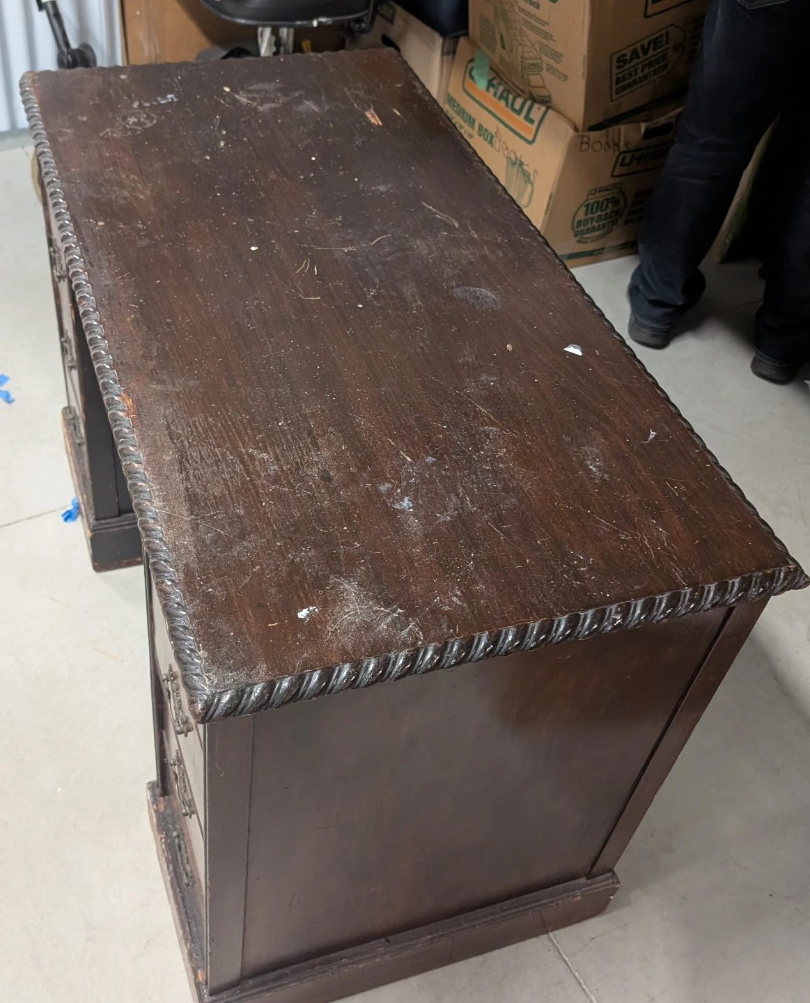 Vintage Dark Wood Desk - photo 2