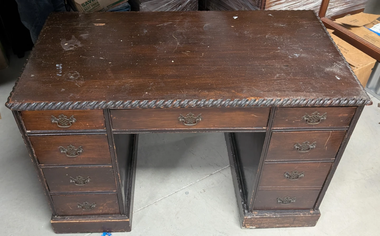 Vintage Dark Wood Desk - photo 5