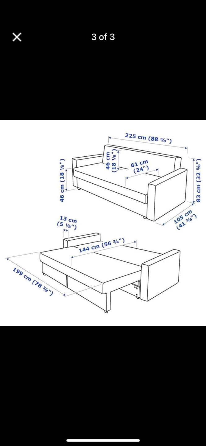 IKEA Friheten Sofa Bed- Blue - photo 4