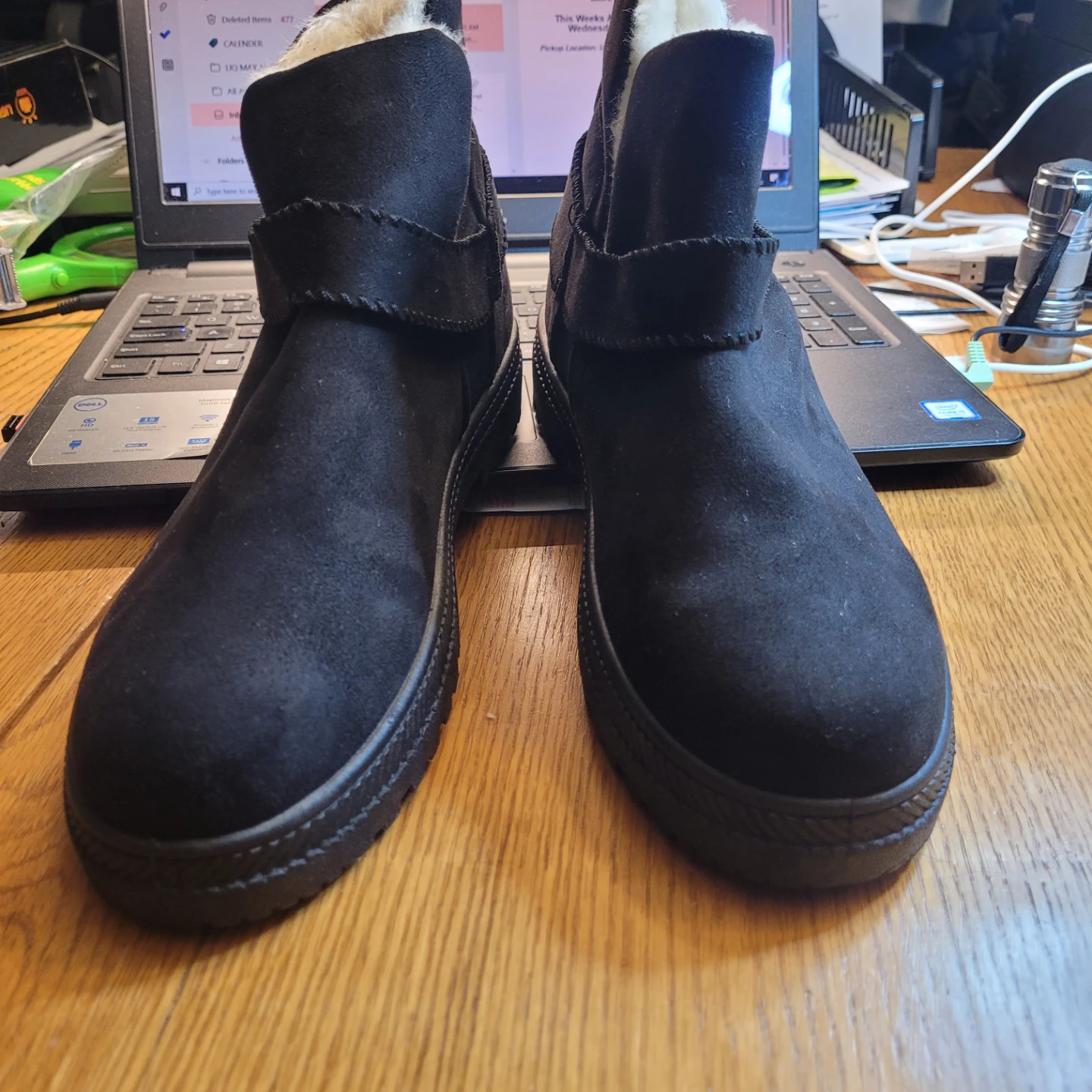 Toloog Black Fur Lined Ankle Boots - photo 2