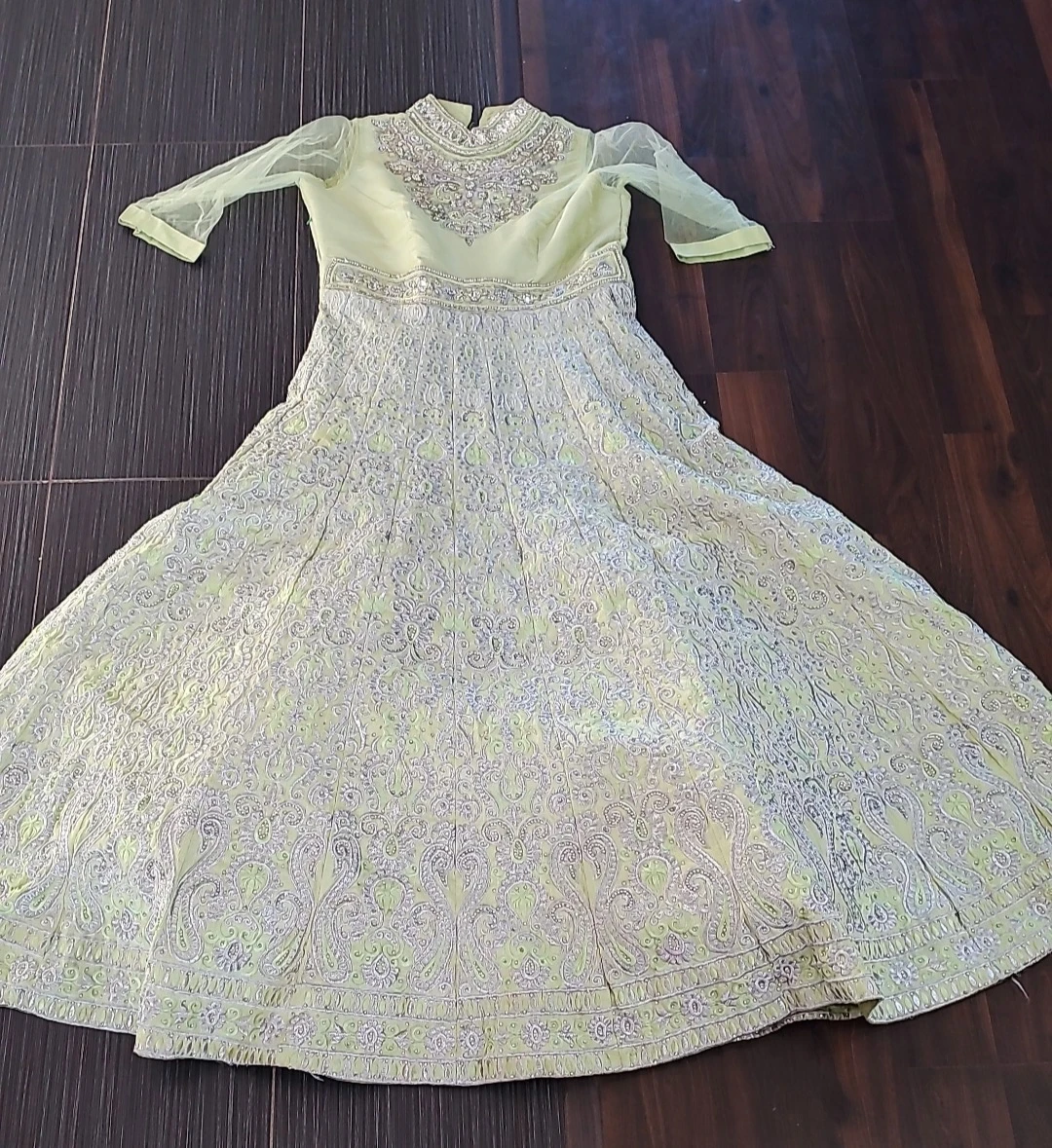 Green Embellished Anarkali Dress