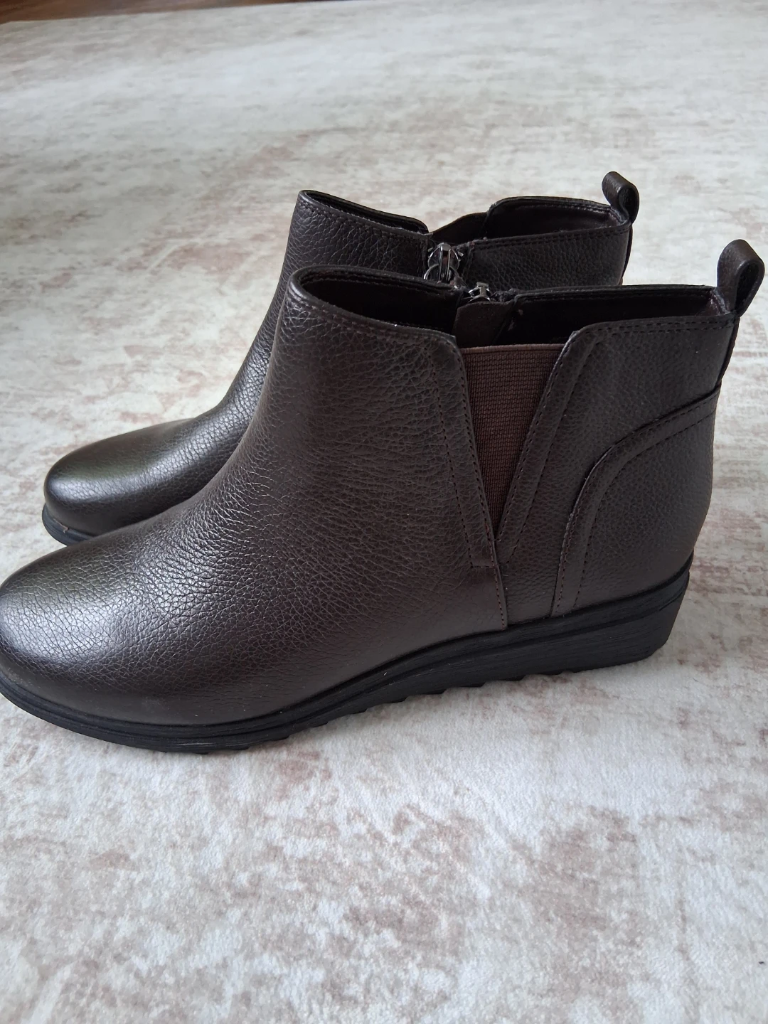 Easy Spirit Brown Leather Ankle Boots Size 6.5M - photo 2