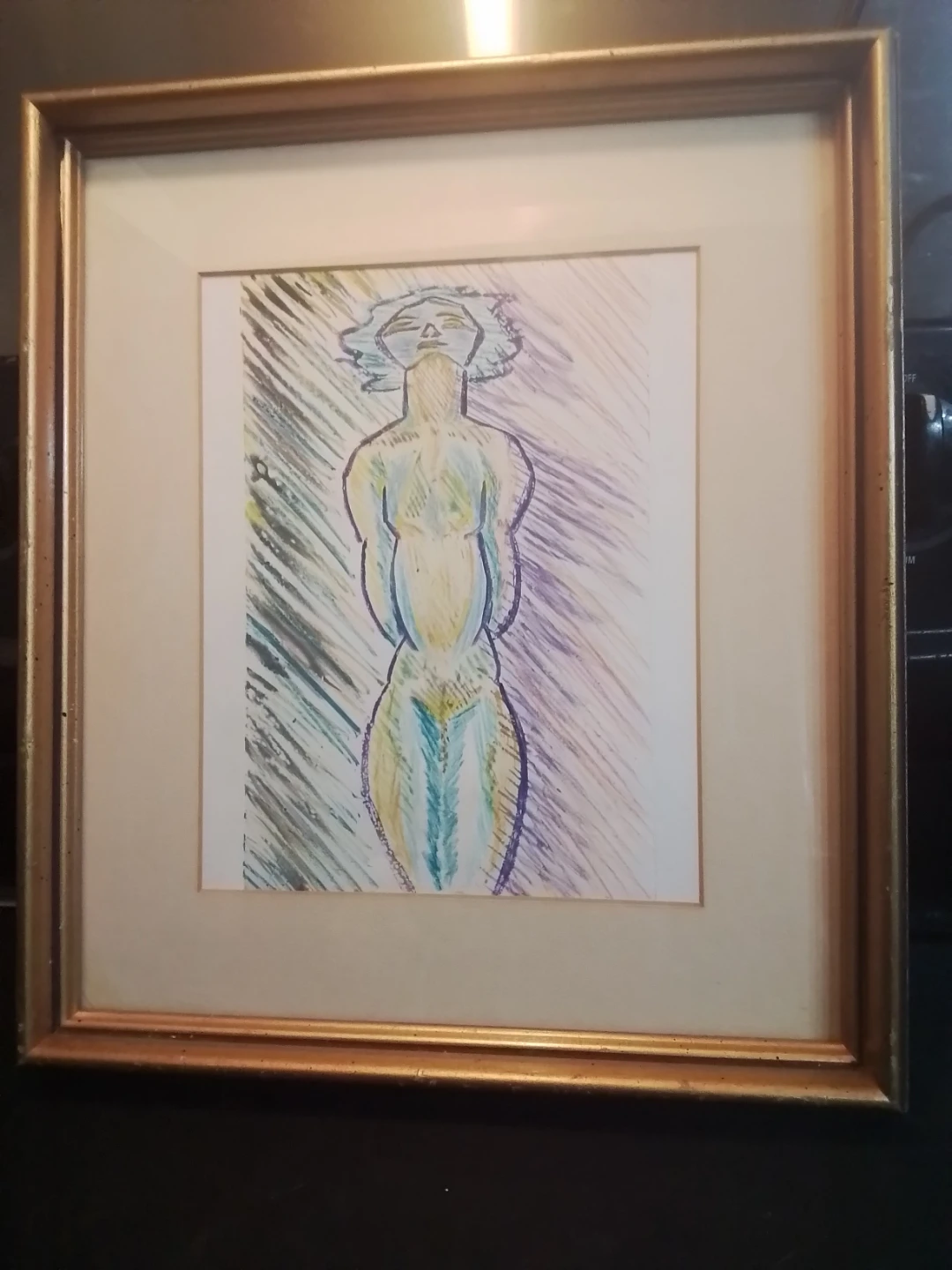 Framed Nude Sketch 13.75x15.75"