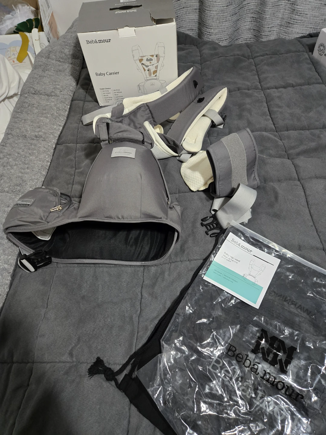 Beba Bean Baby Carrier - Grey - photo 5