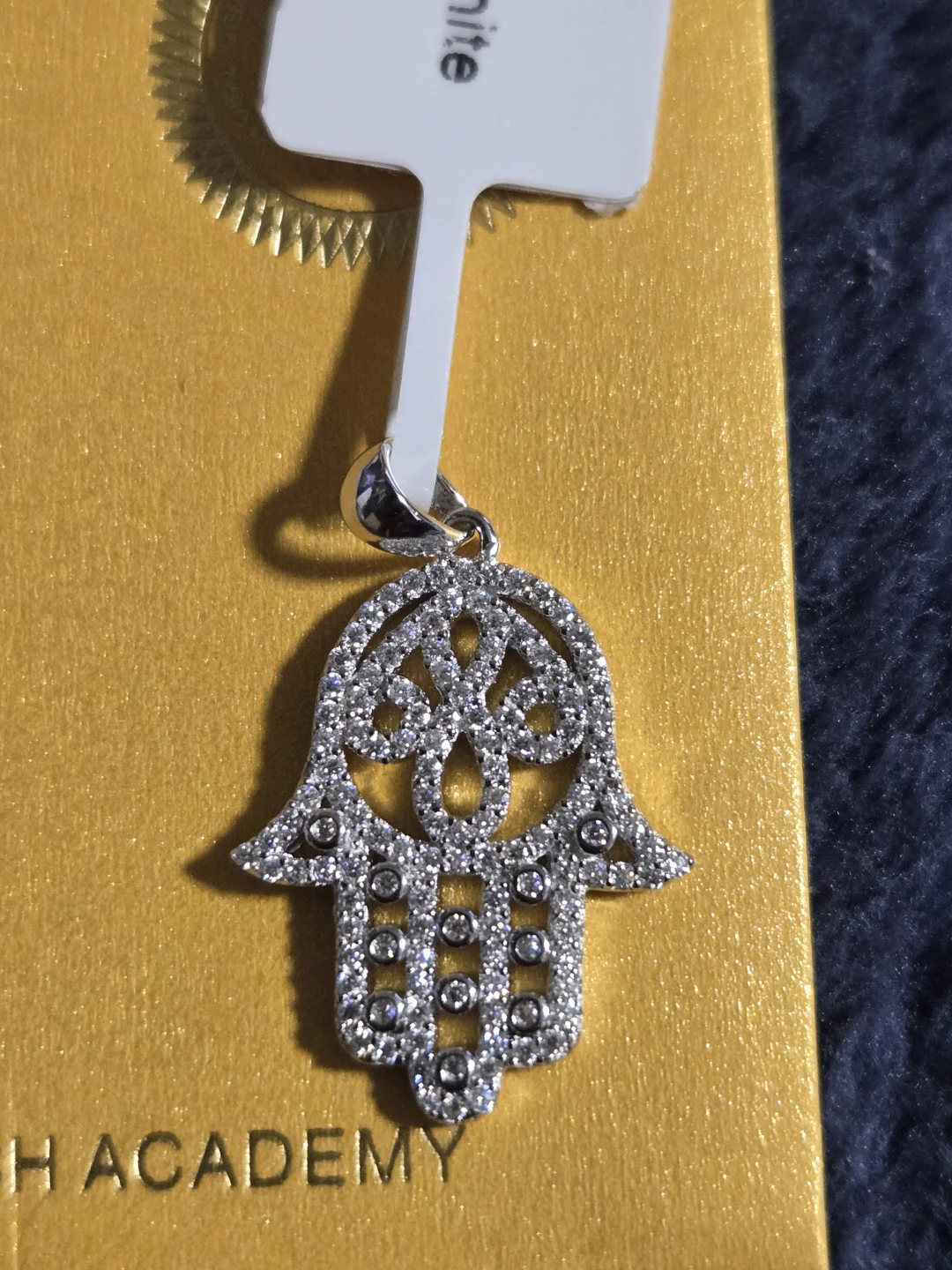 Moissanite Hamsa Pendant Necklace - photo 3