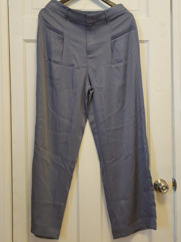 Blue Wide Leg Dress Pants