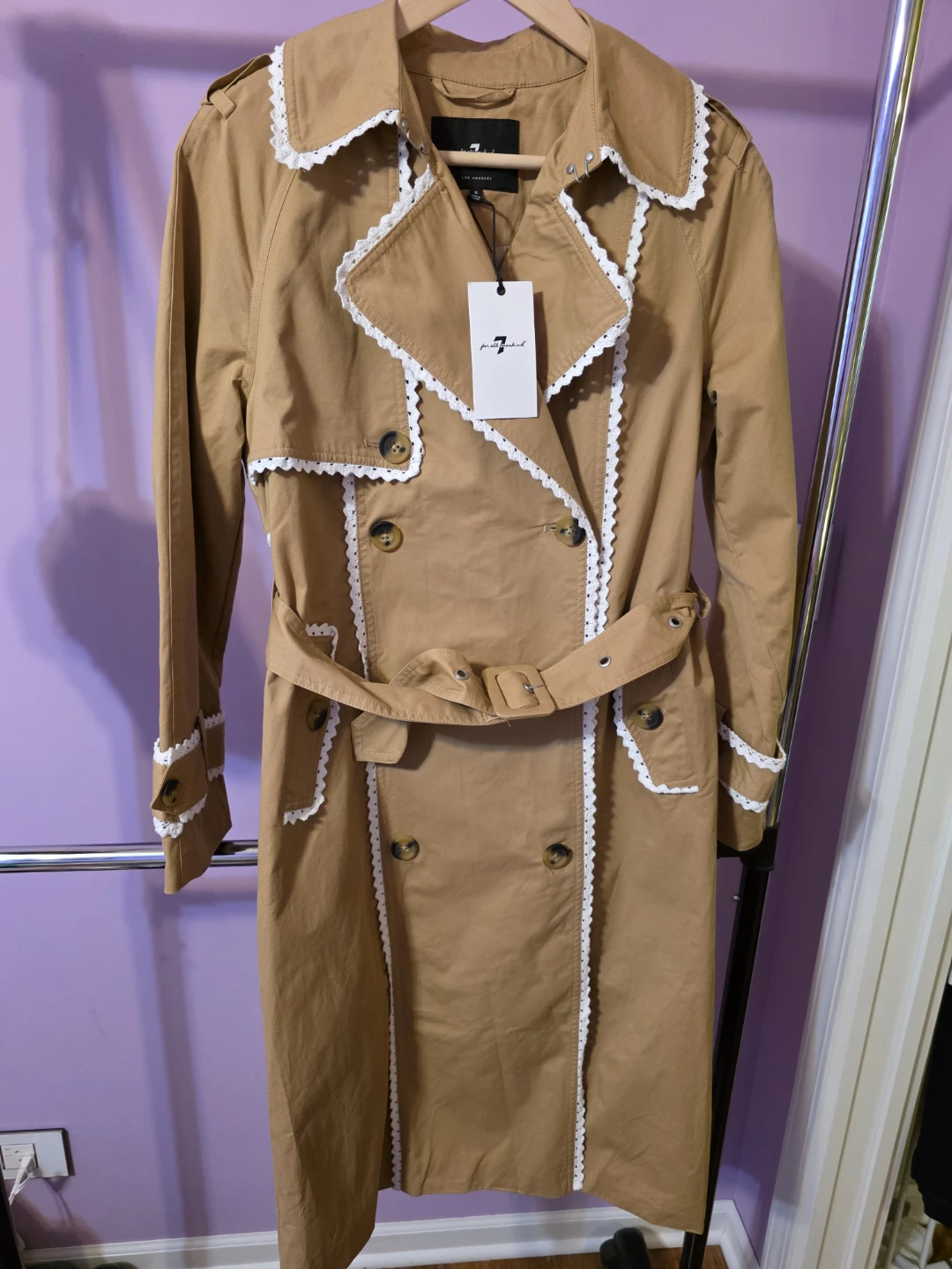 7 For All Mankind Trench Coat - Size S NWT
