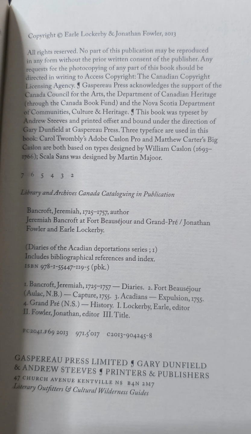 Jeremiah Bancroft Diaries of Acadian Deportations Vol I - photo 4