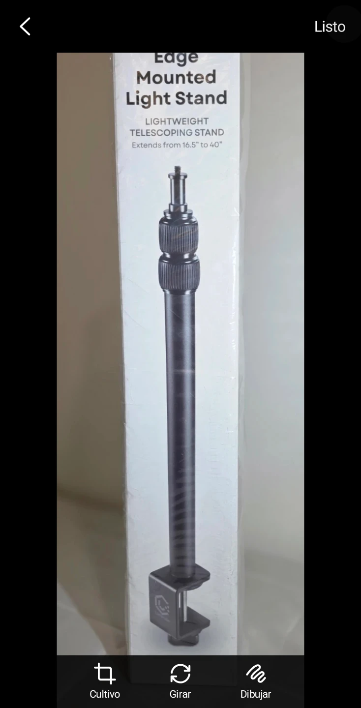 Edge Mounted Light Stand - Lightweight Telescoping Stand