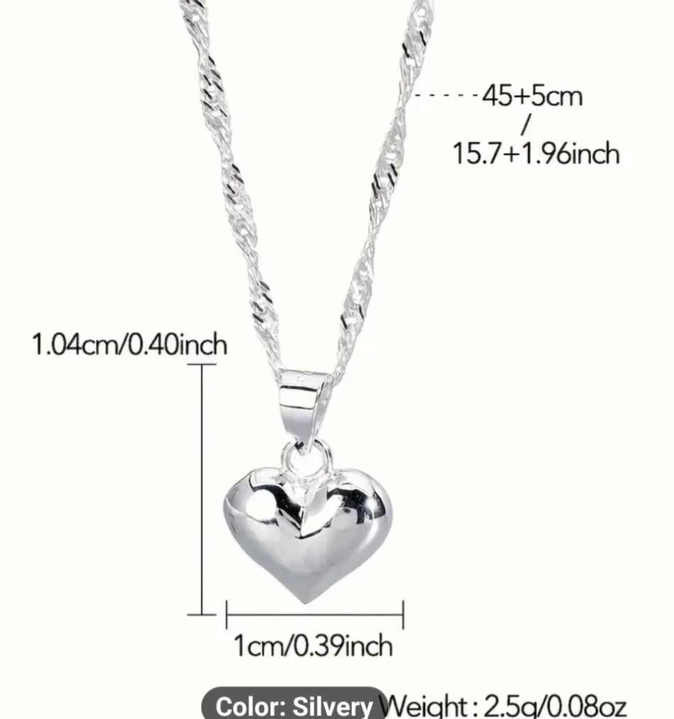 Silver Heart Pendant Necklace - photo 2