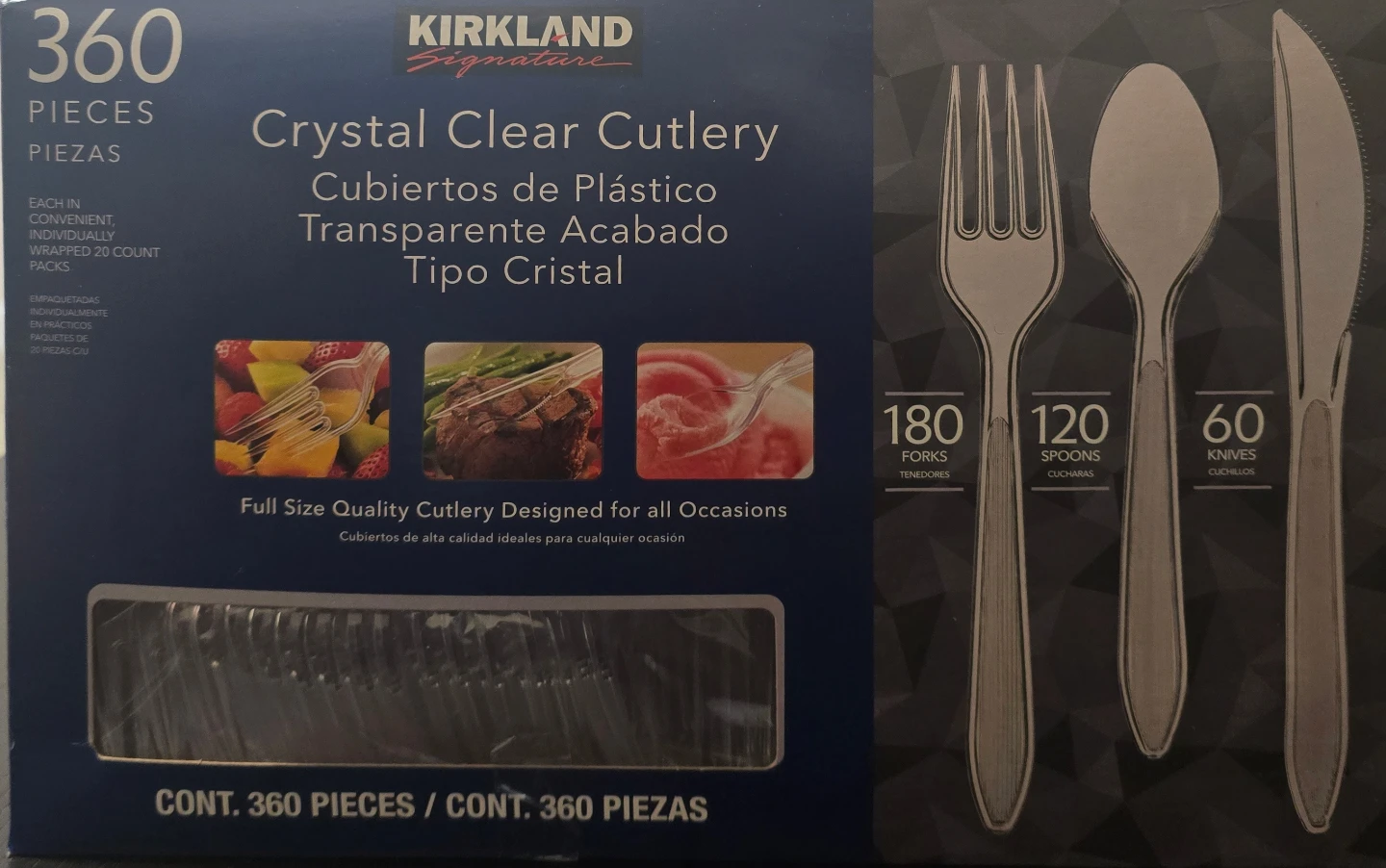 Kirkland Signature Crystal Clear Cutlery - 360 Pieces - photo 2