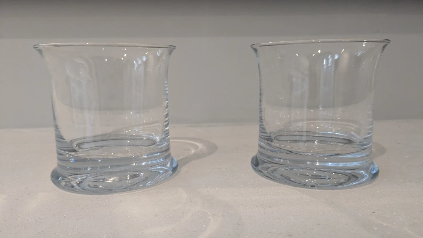 Set of 2 Contemporary Glass Candle Holders