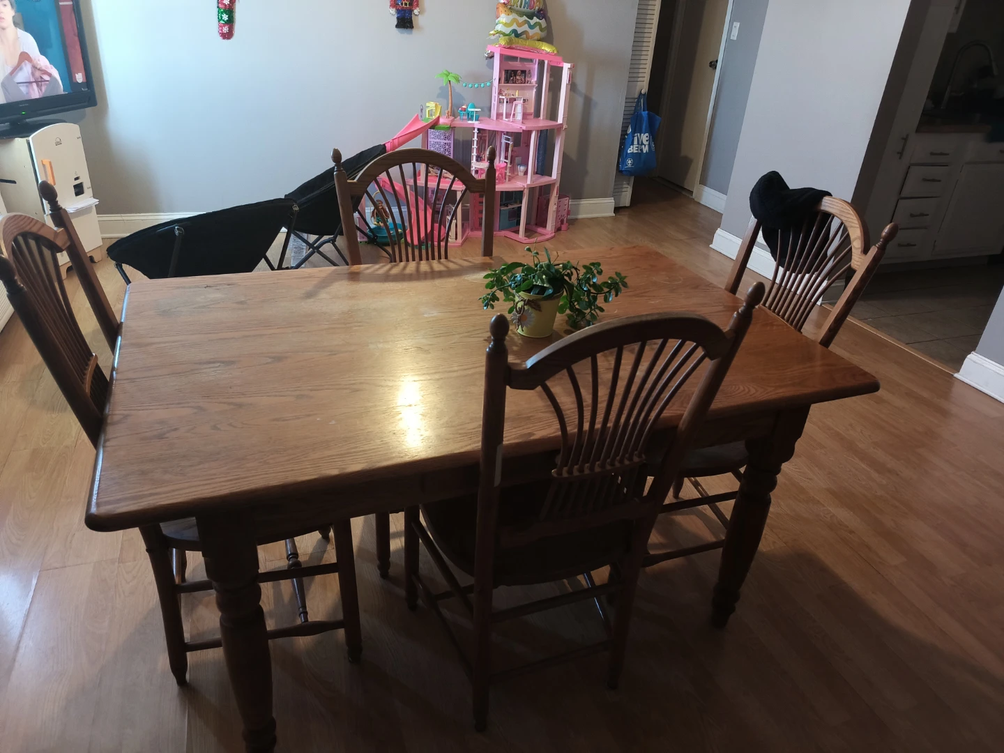 Wooden Dining Table with Chairs