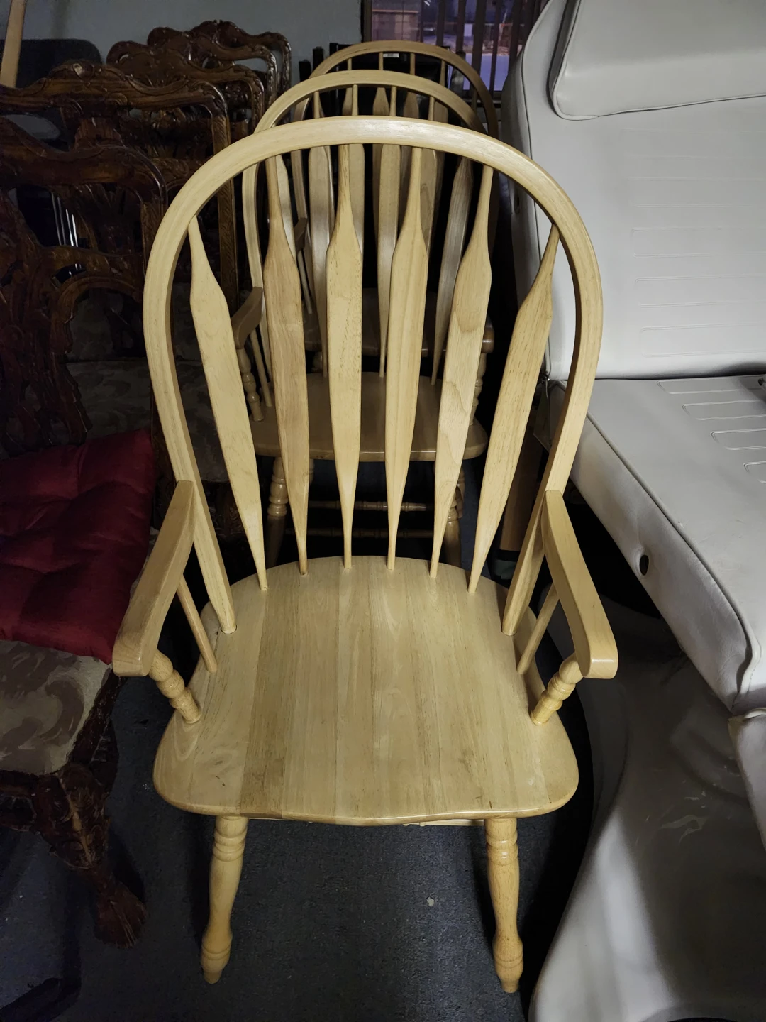 6 new chairs All Natural Windsor Style  per 2 boxes