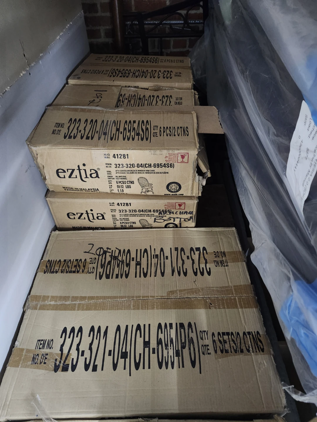 6 new chairs All Natural Windsor Style  per 2 boxes - photo 3