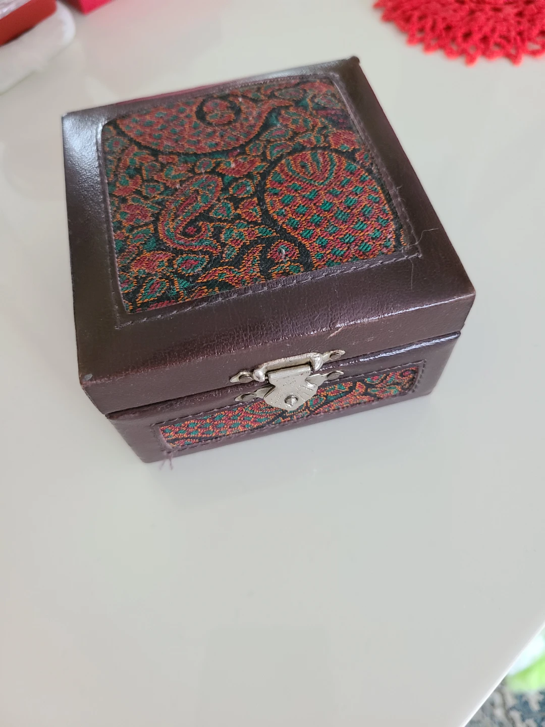 Hand made persian Jewelry Box with Red Interior