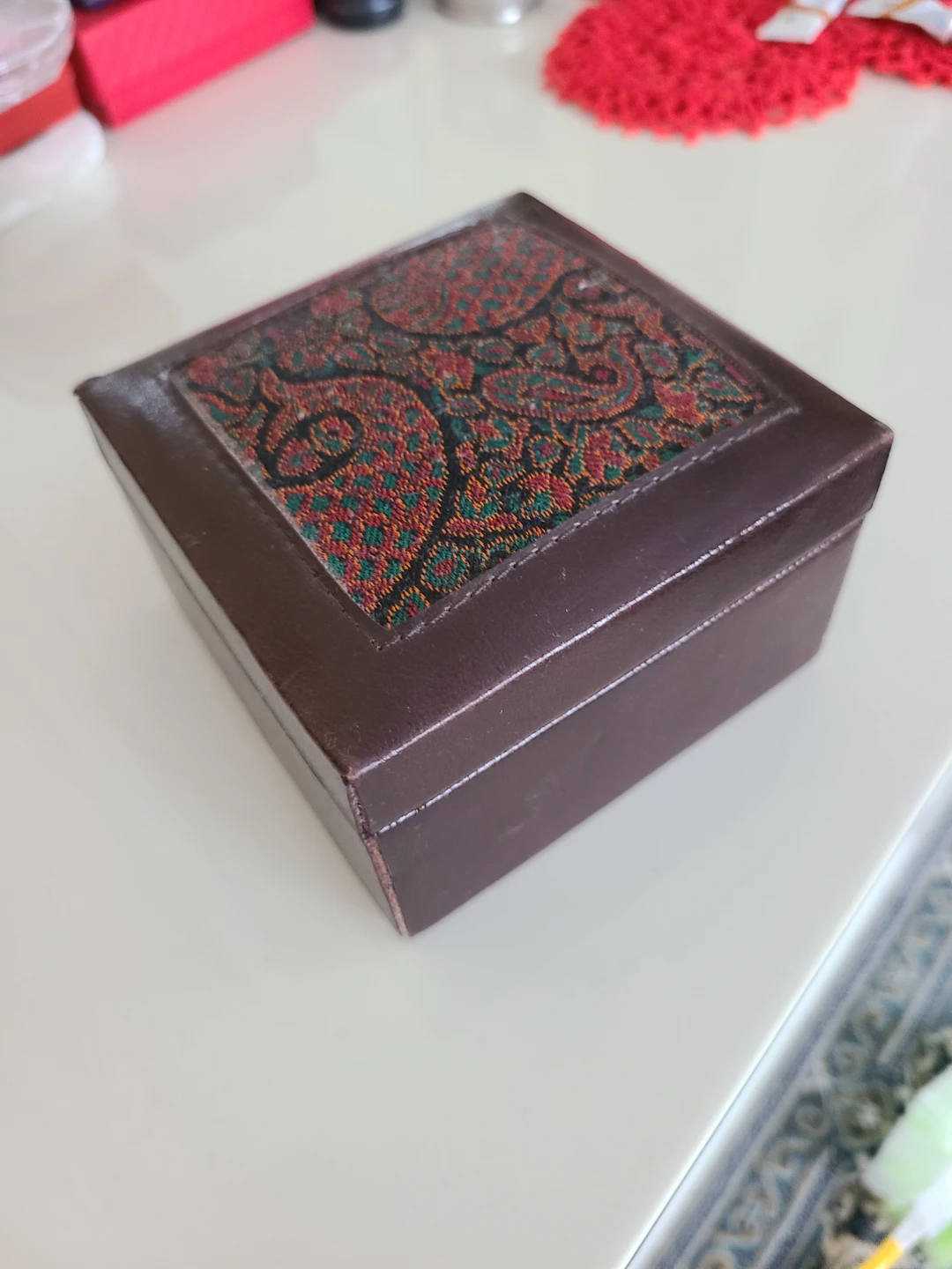 Hand made persian Jewelry Box with Red Interior - photo 3