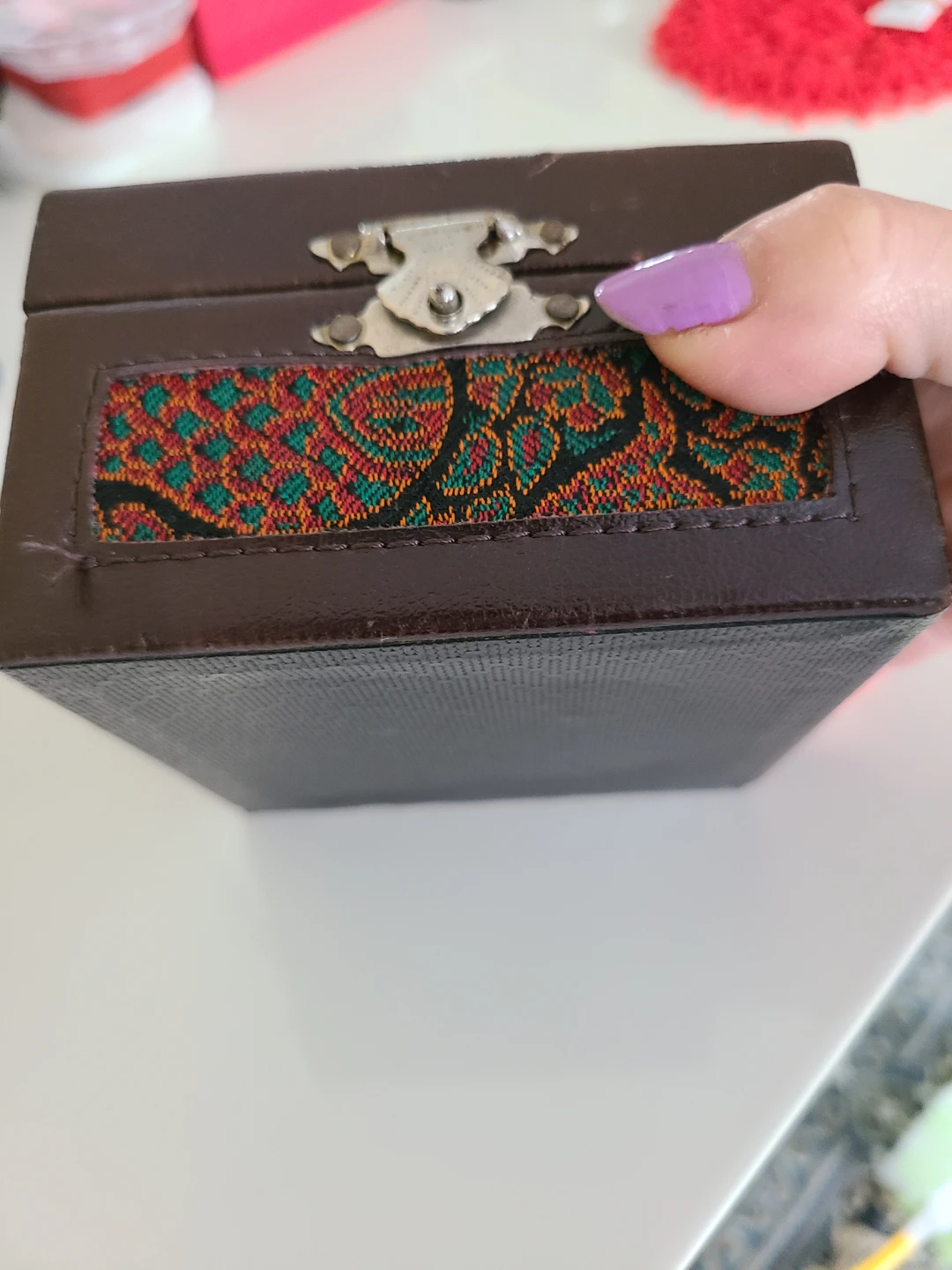 Hand made persian Jewelry Box with Red Interior - photo 4