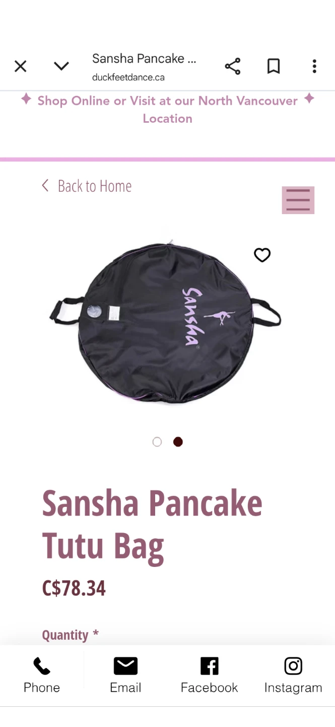 Sansha Pancake Tutu Bag *USED*